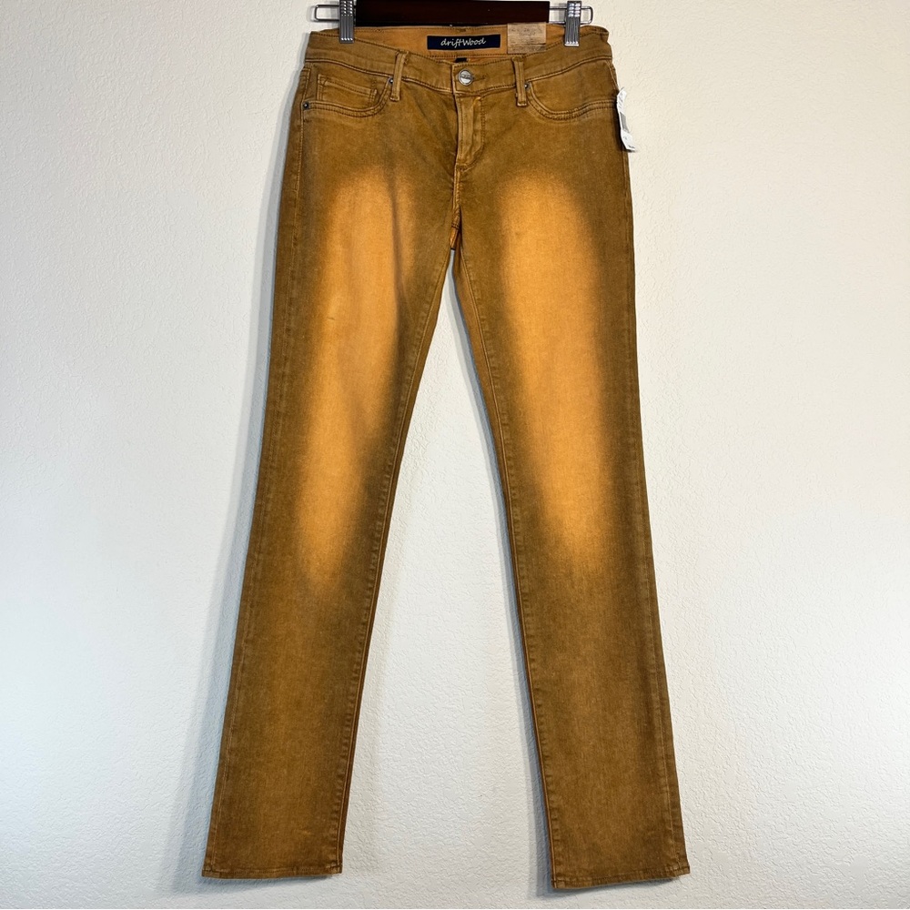 NWT Driftwood Mustard Yellow Boho Chic Artsy Retro Fall Straight Leg Jeans SZ 26
